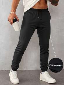 Men's Fitness Outdoor Exercise Running Casual Printed Jogger Pants, Boyfriend Style Commuting Streetwear Essential, Basketball Sports Trousers, Great Gift For Boyfriend - Black - View 4