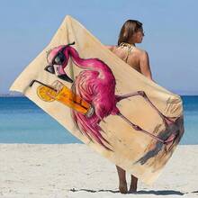 1 Piece Cartoon Frog Printed Beach Towel - Soft, Lightweight, Sand-Proof, Super Absorbent Microfiber, Suitable For Travel, Swimming, Surfing, Yoga, Camping And Beach/Yoga Accessories | Energetic Beach Towel | Lightweight Towel, Beach Blanket, Beach Essentials, Pool Float