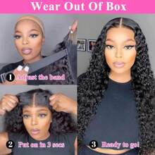 5x5 Wear And Go Glueless Wigs Human Hair 250% Density Deep Wave Lace Front Wigs Human Hair Pre Cut 5x5 HD Lace Closure Wigs Pre Plucked 12A Real Pre Bleached (40inch, 5X5 Deep Wave Wig)