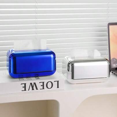 1 件面包形纸巾架 - 电镀浴室纸巾/湿巾收纳架，金色和银色，家居装饰收纳