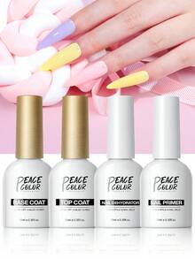 peacecolor 2/3/4pcs 10ml/15ml Nail Cuticle Oil & Dehydrator Set, Nail Strengthening Oil & Gel Polish Base Coat Set, Suitable For Beginners To Use At Home Or Nail Salon DIY - Multicolor - View 3