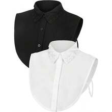 2 Pcs Rhinestone Fake Dickey Collar For Women False Half Shirt Blouse Detachable Collar - 加大尺碼 - 查看 1