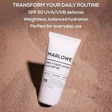 MARLOWE. No. 128 Men's Lotion With Sunscreen SPF 50, 3.4 Oz, Oil-, Lightweight Daily Face Moisturizer Men, Includes Natural Extracts To Hydrate, Nourish & Soothe - Facial Moisturizer w SPF - 查看 5