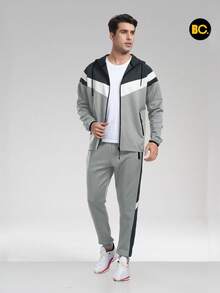 BIG CITY Pants Deportivo Tricot Para Hombre Conjunto Deportivo Moda Combinado - Gris - Ver 8