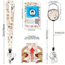 Ausweishalter mit Abreißband, feines Lanyards für Ausweishalter mit einziehbarer Ausweisrolle und Schlüsselanhänger, süße Namensschild Clips als Geschenke für Krankenschwestern, Lehrer, Büro, Schule, Schulanfang