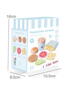1 Set de juguete de casa de madera, juego de simulación, Set alimenticio para niños pequeños mayores de 3 años - 16 piezas de juguetes de estilo americano para frutas, verduras y aperitivos, juegos de roles de cocina Montessori, regalos educativos para fiestas de cumpleaños