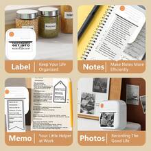 Mini Portable Thermal Sticker Printer - Inkless Sticker Maker, Label Maker, Pocket Instant Printing, Suitable For Smartphone Portable Thermal Printer, Can Be Used For Notes, Diaries DIY, Children's Gifts, Learning Charts, Anatomy Diagrams, Photos, Student Sticker Printer, Suitable As Birthday, Christmas And New Year Gifts