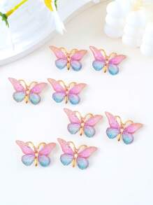 10 pièces/set Pinces à cheveux papillon 3D mignonnes et colorées dégradées pour filles, accessoires capillaires pour filles, convenant pour les fêtes, le port quotidien et un cadeau idéal. Pinces, pinces à cheveux, barrettes, barrettes à cheveux, fournitures scolaires