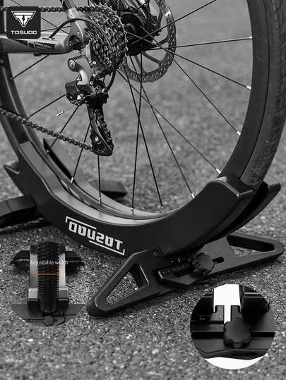 TOSUOD حامل دراجة قابل للتعديل من توسود - حامل ركن دراجة طريق/جبلية بقاعدة ثابتة، تصميم إرجونومي، تخزين وعرض مريح، ملحق ركن الدراجة | رف عرض دراجة حديث | بولي بروبلين متين