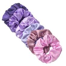 6件/套 100多种纯色女士缎面发圈 女孩弹力发带 马尾辫固定带 时尚日常使用休闲发圈