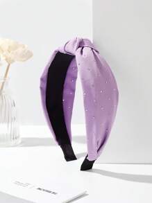 1 Peça Faixa de Cabelo de Tecido com Borda Larga e Cristais Brilhantes Torcidos, Faixa de Cabelo para Mulheres, Acessórios de Cabelo, Diadema, Aro de Cabelo