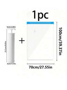 1 Pc Portable Travel Vacuum Compression Bag, Large Capacity PVC Vacuum Storage Bag, Space Saving Garment Bag For Clothes, Bedding, Shoes, Carpets, Pillows, Suitable For School, Home, Dorm, Business Travel, Vacation, Wardrobe - Multicolor - View 18