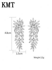 KMT 2 piezas Pendientes elegantes de envolver alrededor de la oreja con cúbicos de zirconia engastados en cobre para mujer, aptos para uso en bodas y como regalo