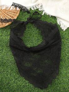 1 件套发巾，头巾，复古蕾丝针织女士头带，女孩头巾，秋冬女士头饰，适合度假装扮 - 彩色 - 查看 3