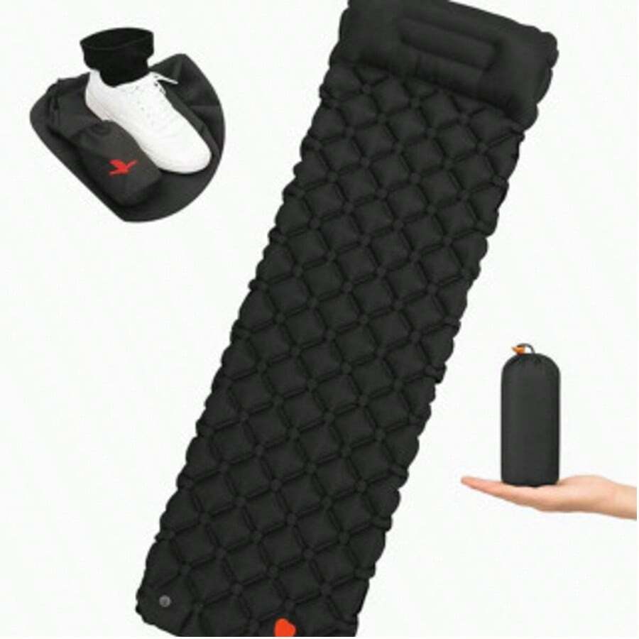 Colchão Automático Inflável Portátil Solteiro 210cm Com Travesseiro Acampamento Camping Viagem Impermeável