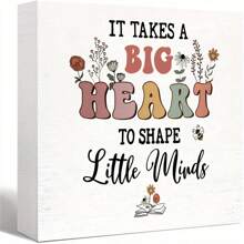 1pc,Thank You Teacher Wooden Box Sign, Ideal Back To School Season Teacher's Day Desktop Gift Decoration, Suitable For Teacher's Office, Thank You Teacher Gift
