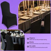 PcsStretch Spandex Chair Cover White Black Polyester Chair Slipcovers Dining Living Room Universal Fitted Chair Slipcovers Protector For Wedding Party Holidays Banquet Celebration