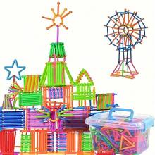 205-Piece Toy Stick Building Block Set - Children's Intellectual Early Education Magic Wand Creative Toy Puzzle, Multi-Functional Magic Wand Focused On Learning, Multi-Color And Multi-Shape, A Gift For Festivals, Halloween And Christmas For Kids