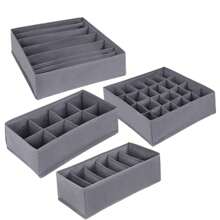 1 Caja de almacenamiento de cajón gris para guardar calcetines, ropa interior y productos para bebés, organizador de estilo simple, herramientas de organización, organizador de calcetines para el armario, organizador de ropa interior, organizador de calcetines y ropa interior, organizador de almacenamiento de ropa interior, organizador de ropa interior para el armario, organizador de sujetador y bragas para el cajón