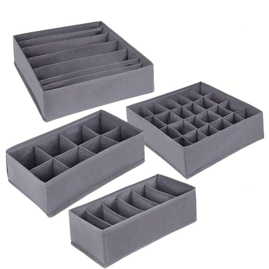1 Caja de almacenamiento de cajón gris para guardar calcetines, ropa interior y productos para bebés, organizador de estilo simple, herramientas de organización, organizador de calcetines para el armario, organizador de ropa interior, organizador de calcetines y ropa interior, organizador de almacenamiento de ropa interior, organizador de ropa interior para el armario, organizador de sujetador y bragas para el cajón