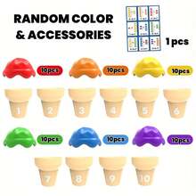 儿童冰淇淋计数和颜色分类套装堆叠玩具、ABC 学习套装、数字数学游戏学习玩具礼物、学龄前幼儿园学习活动精细运动技能玩具