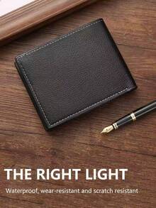 1-3 件/套男士 PU 皮革短钱包，时尚格纹软钱包，大容量多卡槽，可存放大额钞票，简易硬币袋，信用卡银行卡身份证照片槽，商务休闲风格，男士生日正式/商务正式情人节创意的理想礼物