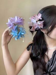 1 Stück Damen Haarklammer mit chinesischer Cosmea Blume, eleganter hochwertiger süßer Seitenzwicker Haaraccessoire Mode Haaraccessoire elegante Haarspange