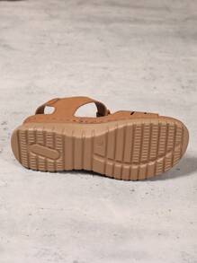 Sandalias de punta abierta de talla grande de estilo casual para 2025, sandalias romanas para mujer con hebilla y diseño de cierre de para uso en exteriores