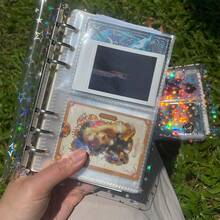 A5 A6 Colorful Star Transparent Colorful Binder Folder That Can Change Color With Light DIY Photo Album Business Card Storage Bag Postcard Storage Folder, School Supplies,Back To School - Multicolor - View 8