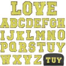 26 件熨烫金边刺绣英文字母雪尼尔布贴，DIY 学校团队字母贴，适用于帽子、衬衫、牛仔裤、包包，背面无需胶水（多种颜色可选） - 字母無背膠 - 查看 8