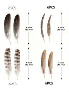 24 قطعة/30 قطعة/40 قطعة/48 قطعة/50 قطعة خليط من الريش المناسب لأعمال الحرف اليدوية والزفاف وديكورات الحفلات - أنماط فريدة، 4-12 بوصة، ألوان زاهية ناعمة، رائع لديكور المنزل ومشاريع الفن والمناسبات الخاصة