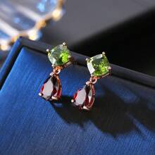 JOJELOO 1 Pair Fashion Colorful Zirconia Stud Earrings, Minimalist & Earrings Design