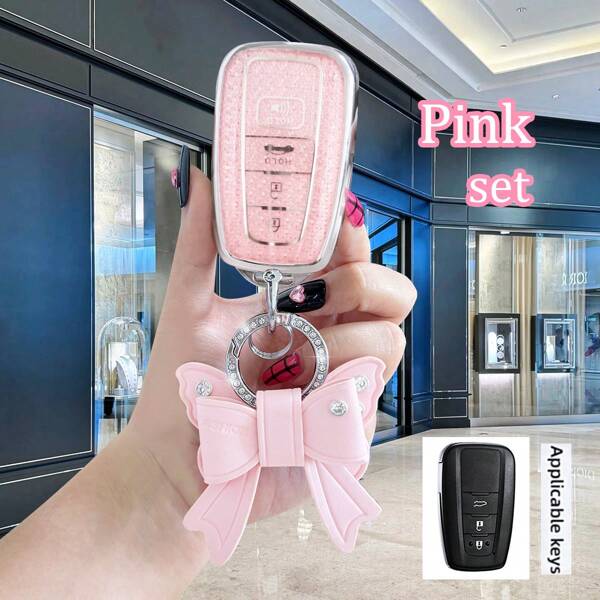 Housse de clé de voiture en TPU 3 boutons, compatible avec les modèles Oyota RAV4, Camry, Avalon, Prius, GT86. Beau cadeau pour les propriétaires de voiture