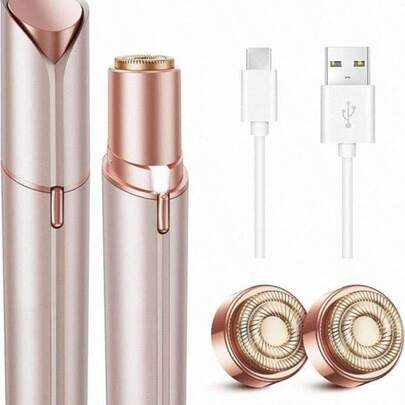 Facial Hair Removal For Women, Mini Hair Remover, Electric Razor Shaver Portable Bikini Epilator For Lips, Chin, Armpit, Peach Fuzz, Fingers, Neck, Cheek And USB Rechargeable (Gold &Red &White)