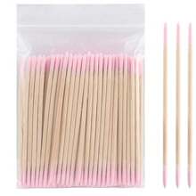 100 Stück, 300 Stück, 500 Stück, 1000 Stück, 2000 Stück doppelseitige Nagellackentferner Holzstäbe, kleine spitze doppelseitige Make-up-Entferner Werkzeuge, kosmetische Reinigungsholzstäbe
