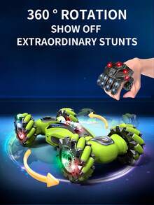 1pc Gesture Sensor Remote Control Stunt Car, Transforming Car Twisting Car, Remote Control 4WD Drift Car, Boxing Glove Remote Control, Gesture Remote Control Car, With Lights And Music And Spray Function, Double-Sided Drift Truck Off-Road 45° Sidewalk, Twisting And Transforming, Rotating Drift Omni-Directional Walking Drift Suitable For Boys And Girls Game Gifts, Holiday Gifts, Birthday Gifts