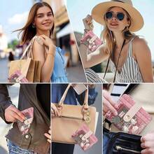 Black Cat Floral Rfid Women Wallet, Small Slim Thin Credit Card Wallet, PU Leather Bifold Cash Zipper Coin Pocket ID Window For Female Ladies Teen Girls Girly - 可愛動漫貓 - 查看 2