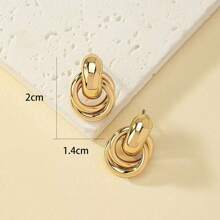 2 Stücke elegante Ohrringe im Kabel-Strick-Stil, erschwingliches Mode-Schmuckgeschenk für Frauen