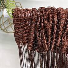 100cmX200cm Decorative Door String Curtain Beads Wall Panel Fringe Window Room Divider Blind For Wedding Coffee House Parts Door Divider Beads Tassel Screen Decoration (Colorfull 25) - Coffee - 查看 3