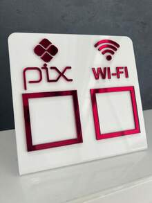 Pix Display Board Table Counter PIX And WI-FI - 白色與紅色 - 查看 1