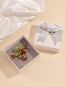 1pc Women's Handmade Cranberry Metal Brooch, Suit/Dress Accessory