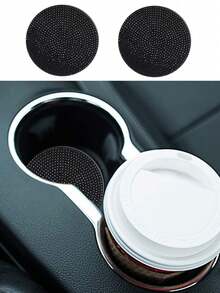 2 miếng lót ly chống trượt trang trí kim cương lấp lánh cho ô tô - màu đen - Xem 4