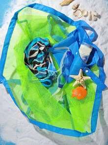 حقيبة محمولة سريعة التجفيف قطعة واحدة ، حقيبة شاطئ خفيفة الوزن من الشبك ، سلة أدوات استحمام شبكية قابلة للتعليق ، مناسبة للسفر والسباحة والرياضة والنادي الصحي والتخييم والتسوق وسكن الكلية