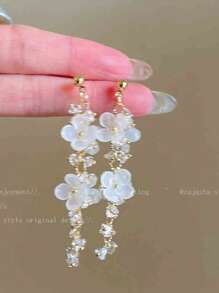 Boucles d'oreilles pendantes minimalistes à pampilles colorées en forme d'étoile, à la mode et polyvalentes pour femmes