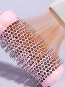 2件套专业陶瓷圆梳套装，适用于日常发型造型 - 防静电，铝制梳筒，尼龙刷毛，ABS塑料手柄，沙龙级工具，附赠一把梳子，返校季、旅行度假必备，女士美发配件，梳子，边缘梳，边缘梳发梳，发梳套装，梳子，理发师，美发设备，发型，美发，发梳，梳子套装，梳子，卷发梳，解结梳，女士发梳，理发师配件，理发店，美发设备