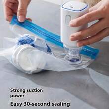 [Portable Vacuum] Handheld Household Vacuum Machine, 5.1*2in Vacuum Sealer,Vacuum Sealer Machine,Mini Vacuum,Sealing Machine,Vacuum Storage Bags,Electric Vacuum Pump Reusable Vacuum Bag 4pcs (22 * 21cm) + 1pc (26 * 34cm), USB Vacuum Machine