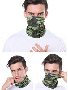 Set de 4 piezas Braga de cuello con estampado de camuflaje - Mascarilla transpirable para deportes y actividades al aire libre - Protección UV para mujeres y hombres - Multicolor - Ver 5