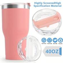 Tapa antivertido de silicona para vaso de 40 onzas, tapa de repuesto para vaso, tapa de botella de agua deportiva de goma de cloropreno, se ajusta de forma hermética y duradera