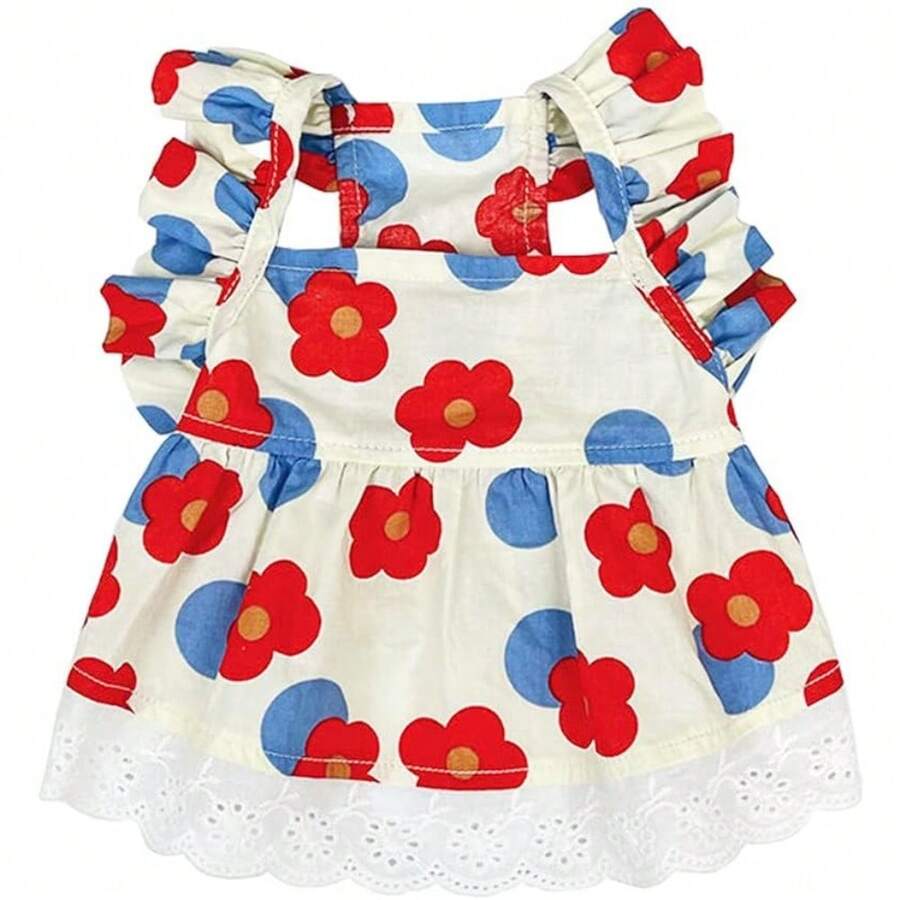 Local Delivery Hawaiian Dog Dress For Small Dog Girl Summer Dog Clothes Puppy Princess Dress Floral Pattern Tropical Pet Beach Outfit For Cat Dogs (Medium,Hawaii)… - 小的 - 查看 1