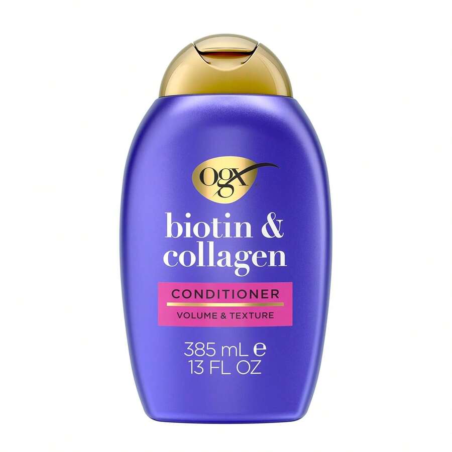 OGX Thick &Amp; Full + Biotin &Amp; Collagen Volumizing Conditioner, Nutrient-Infused Conditioner With Vitamin B7 Biotin Gives Hair Volume &Amp; Body For 72+ Hours, Sulfate-Free Surfactants, 13 Fl. Oz - 13 Fl Oz (Pack Of 1) - View 1